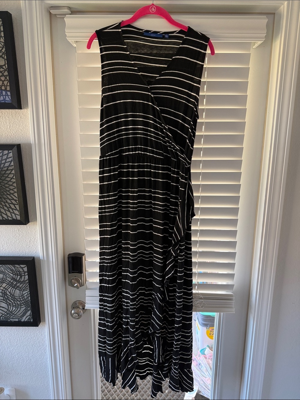 Apt. 9 Black and White Striped Top